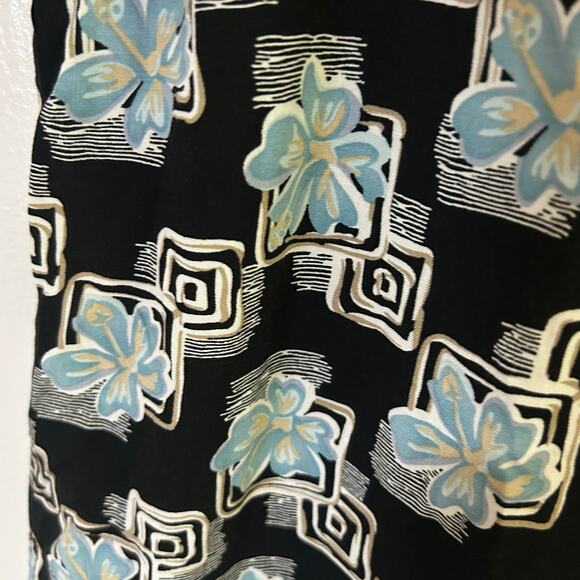 Campia Men's Black Floral Hawaiian Button Front Camp Shirt M Medium New - Picture 2 of 9